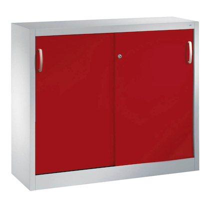 Artikelbild 4 für CP Schiebetürenschrank C 2000 Acurado, 2046-00 S10098 lichtgrau, rubinrot 2 Fachböden 120,0 x 40,0 x 97,5 cm, Artikelnummer 414797