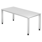 Artikelbild 1 für HAMMERBACHER QS19 höhenverstellbarer Schreibtisch weiß rechteckig, 4-Fuß-Gestell silber 180,0 x 80,0 cm, Artikelnummer 828172