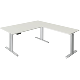 Artikelbild 1 für Kerkmann Move 3 tube elektrisch höhenverstellbarer Schreibtisch weiß L-Form, T-Fuß-Gestell silber 180,0 x 80,0 cm, Artikelnummer 294138