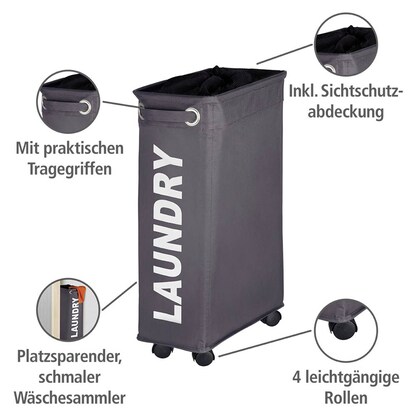 Artikelbild 3 für WENKO Wäschekorb Corno grau, Artikelnummer 531693