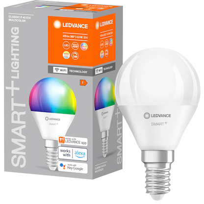 Artikelbild 12 für LEDVANCE WLAN-Lampe SMART+ WiFi Classic P40 RGBW E14 4,9 W matt, Artikelnummer 787141