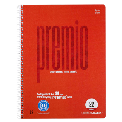 Artikelbild 2 für Staufen® Collegeblock Premio Lineatur 22 kariert DIN A4 ohne Rand, 1 St., Artikelnummer 453429