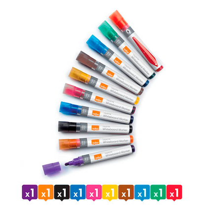 Artikelbild 3 für nobo Liquid Ink Whiteboard-Marker farbsortiert 3,0 mm, 10 St., Artikelnummer 671319