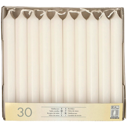 Artikelbild für 30 STARPAK Kerzen weiß, Artikelnummer 618536