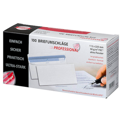 Artikelbild 2 für MAILmedia Briefumschläge Revelope® Professional DIN lang+ ohne Fenster offset weiß selbstklebend 100 St., Artikelnummer 431895
