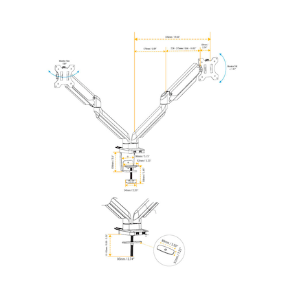Artikelbild 8 für AKTION: Fellowes Monitor-Halterung Platinum Series 8042501 schwarz für 2 Monitore, Tischklemme, Tischbohrung mit 20 Euro CashBack, Artikelnummer 377388