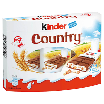 Artikelbild für kinder Country Schokoriegel 9 St., Artikelnummer 977905