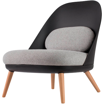 Artikelbild für meet powered by PAPERFLOW Sessel COCOON schwarz buche Kunststoff, 1 St., Artikelnummer 139711