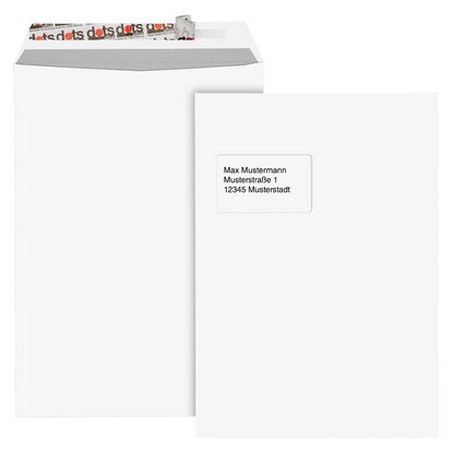 Artikelbild für dots Versandtaschen DIN C4 mit Fenster weiß 100 St., Artikelnummer 118232