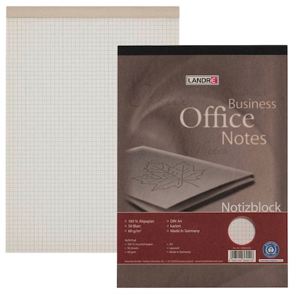 Artikelbild 23 für LANDRÉ® Notizblock Recycling DIN A4 kariert, Artikelnummer 298154