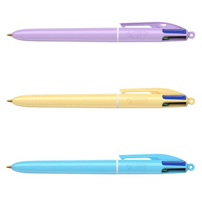 Artikelbild für BIC 4-Farben-Kugelschreiber PASTEL pastellgelb, pastellrosa, pastellblau, Schreibfarbe: schwarz, blau, grün, rot, 1 St., Artikelnummer 385227