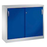 Artikelbild 1 für CP Schiebetürenschrank C 2000 Acurado, 2046-00 S10100 lichtgrau, enzianblau 2 Fachböden 120,0 x 40,0 x 97,5 cm, Artikelnummer 414805