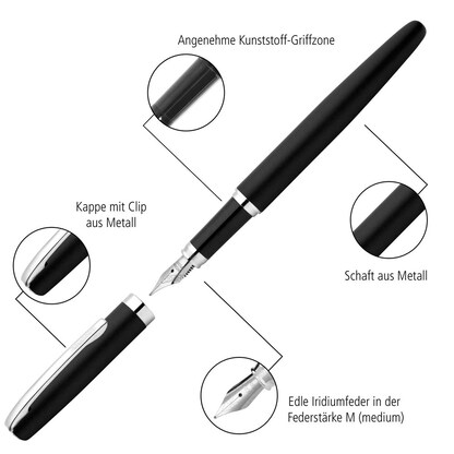 Artikelbild 5 für ONLINE® Black Patronenfüller schwarz M (mittel), Artikelnummer 598257