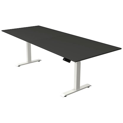 Artikelbild für Kerkmann Move 4 elektrisch höhenverstellbarer Schreibtisch anthrazit rechteckig, T-Fuß-Gestell weiß 250,0 x 100,0 cm, Artikelnummer 998240