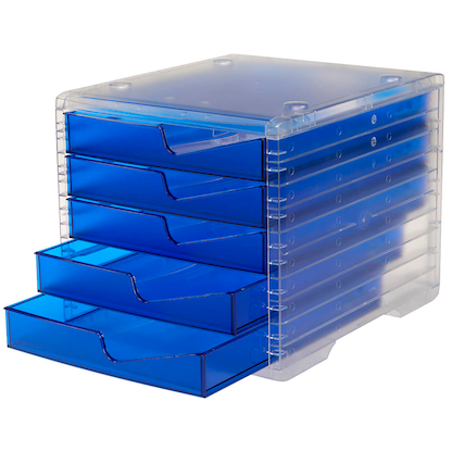 Artikelbild 5 für styro Schubladenbox styroswingbox light blau 275-8430.324, DIN A4 mit 5 Schubladen, Artikelnummer 821847