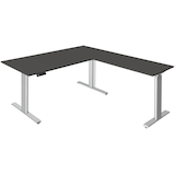 Artikelbild 1 für Kerkmann Move 3 tube elektrisch höhenverstellbarer Schreibtisch anthrazit L-Form, T-Fuß-Gestell silber 180,0 x 80,0 cm, Artikelnummer 294191