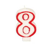 Artikelbild 1 für PAPSTAR Zahlenkerzen 8 weiß, rot, Artikelnummer 683377