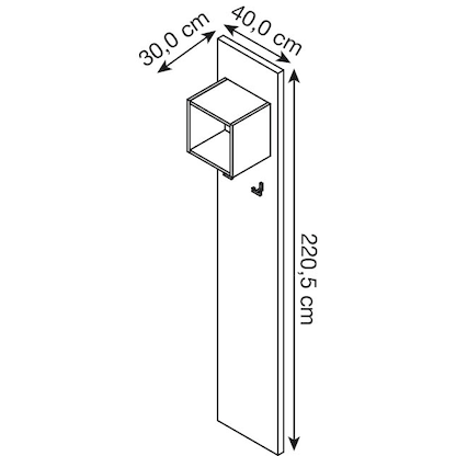 Artikelbild 2 für röhr Wandgarderobe eiche Holz 2 Haken 40,0 x 220,5 cm, Artikelnummer 722411