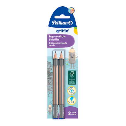 Artikelbild 2 für Pelikan griffix® Bleistifte B, HB silber, 2 St., Artikelnummer 274658