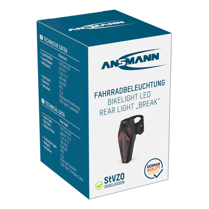 Artikelbild 2 für ANSMANN Rear break LED Fahrradbeleuchtung schwarz, Artikelnummer 629198