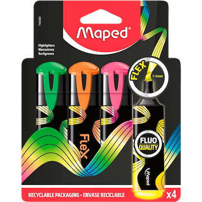 Artikelbild 6 für maped FLUO PEPS FLEX Textmarker farbsortiert, 4 St., Artikelnummer 701712