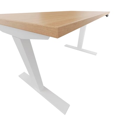 Artikelbild 4 für BISLEY E-WonderTech elektrisch höhenverstellbarer Schreibtisch kendal eiche rechteckig, T-Fuß-Gestell weiß 140,0 x 80,0 cm, Artikelnummer 413449
