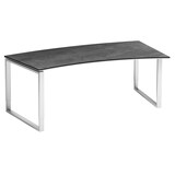 Artikelbild 1 für röhr Imperia höhenverstellbarer Schreibtisch quarzit Trapezform, Kufen-Gestell silber 200,0 x 80,0/100,0 cm, Artikelnummer 185686