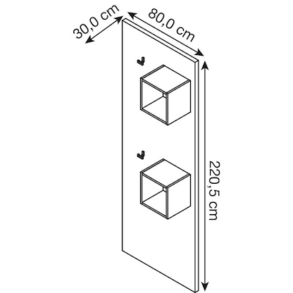 Artikelbild 8 für röhr Wandgarderobe eiche Holz 2 Haken 80,0 x 220,5 cm, Artikelnummer 722433