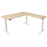 Artikelbild 1 für Kerkmann Move 4 elektrisch höhenverstellbarer Schreibtisch ahorn rechteckig, T-Fuß-Gestell weiß 180,0 x 180,0 cm, Artikelnummer 998363