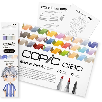 Artikelbild 2 für COPIC® Ciao Serene Palette Starter Layoutmarker-Set farbsortiert 1,0 + 6,0 mm, 1 Set, Artikelnummer 606599