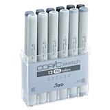 Artikelbild 1 für COPIC® Sketch Cool Grey Layoutmarker-Set farbsortiert 1,0 + 6,0 mm, 12 St., Artikelnummer 717088