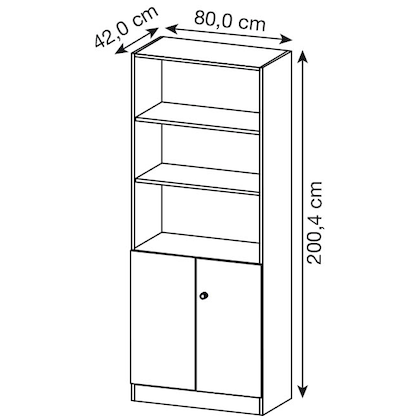 Artikelbild 2 für HAMMERBACHER Regalschrank V6770, V6770/N/N/SG nussbaum 80,0 x 42,0 x 200,4 cm, Artikelnummer 866323