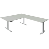 Artikelbild 1 für Kerkmann Move 3 tube elektrisch höhenverstellbarer Schreibtisch lichtgrau L-Form, T-Fuß-Gestell silber 200,0 x 100,0 cm, Artikelnummer 294227