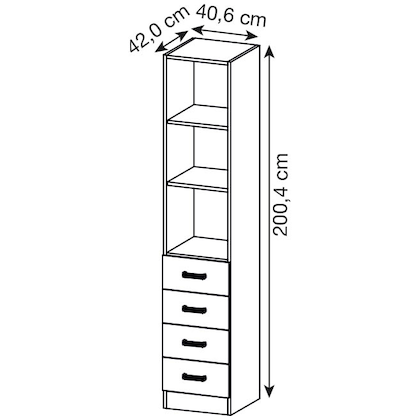 Artikelbild 2 für HAMMERBACHER Regalschrank 7600 SG, V7600/3/3/SG ahorn 40,6 x 42,0 x 200,4 cm, Artikelnummer 859278