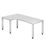 Artikelbild 1 für HAMMERBACHER QS82 höhenverstellbarer Schreibtisch weiß L-Form, 5-Fuß-Gestell silber 200,0 x 80,0/120,0 cm, Artikelnummer 868543