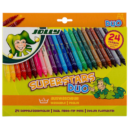 Artikelbild für JOLLY SUPERSTARS DUO Filzstifte farbsortiert, 24 St., Artikelnummer 312494