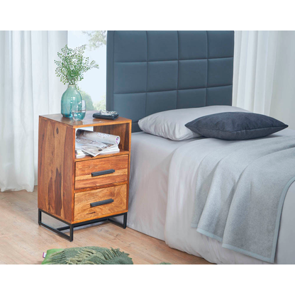 Artikelbild 7 für WOHNLING Nachttisch Massivholz sheesham 35,0 x 40,0 x 66,0 cm, Artikelnummer 166779