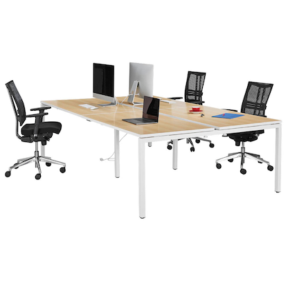 Artikelbild 6 für PAPERFLOW easyDesk Doppelschreibtisch buche rechteckig, 4-Fuß-Gestell weiß 320,0 x 166,0 cm, Artikelnummer 527940