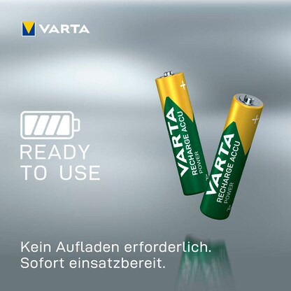 Artikelbild 3 für 4 VARTA Akkus RECHARGE ACCU Power Micro AAA 800 mAh, Artikelnummer 883249