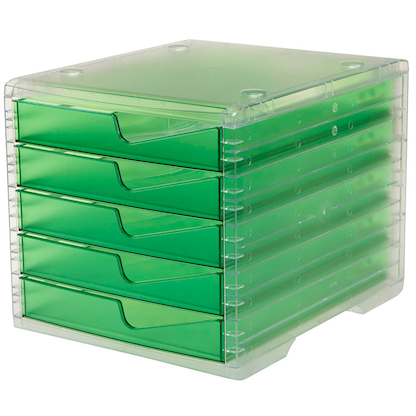 Artikelbild 3 für styro Schubladenbox styroswingbox light gecko 275-8430.25124, DIN A4 mit 5 Schubladen, Artikelnummer 821864