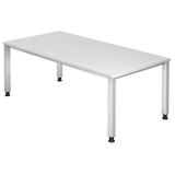 Artikelbild 1 für HAMMERBACHER QS2E höhenverstellbarer Schreibtisch weiß rechteckig, 4-Fuß-Gestell silber 200,0 x 100,0 cm, Artikelnummer 828234