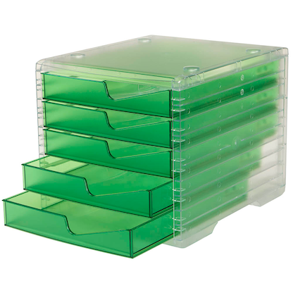 Artikelbild 5 für styro Schubladenbox styroswingbox light gecko 275-8430.25124, DIN A4 mit 5 Schubladen, Artikelnummer 821864