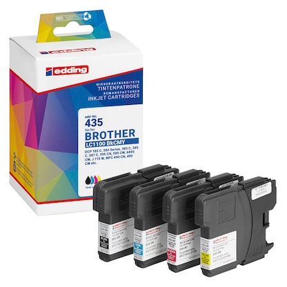Artikelbild 6 für edding EDD-435 schwarz, cyan, magenta, gelb Druckerpatronen kompatibel zu brother LC-1100BK/C/M/Y, 4er-Set, Artikelnummer 283806