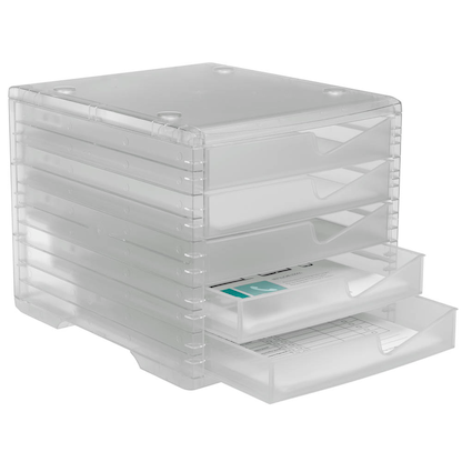 Artikelbild 2 für styro Schubladenbox styroswingbox light transparent 275-8430.224, DIN A4 mit 5 Schubladen, Artikelnummer 821732