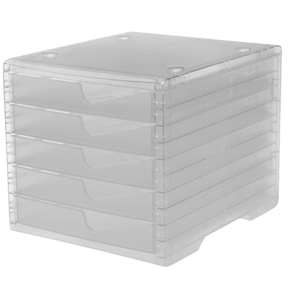 Artikelbild 3 für styro Schubladenbox styroswingbox light transparent 275-8430.224, DIN A4 mit 5 Schubladen, Artikelnummer 821732