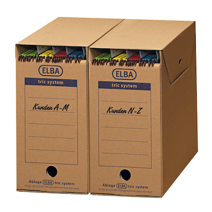 Artikelbild 3 für 6 ELBA Archivboxen tric system braun 16,0 x 34,1 x 31,5 cm, Artikelnummer 748624