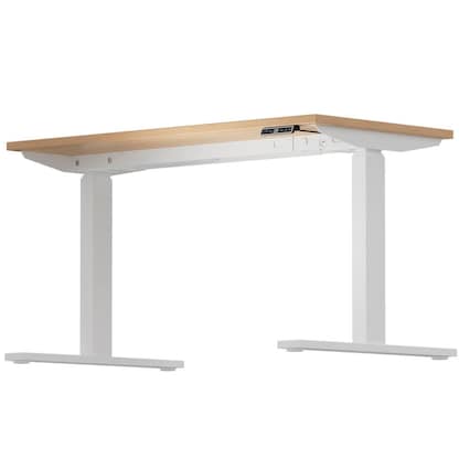 Artikelbild 5 für BISLEY E-WonderTech elektrisch höhenverstellbarer Schreibtisch kendal eiche rechteckig, T-Fuß-Gestell weiß 140,0 x 80,0 cm, Artikelnummer 413449