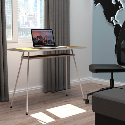 Artikelbild 5 für PAPERFLOW easyHome LV1 Schreibtisch walnuss rechteckig, A-Fuß-Gestell weiß 100,0 x 40,0 cm, Artikelnummer 381743