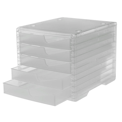 Artikelbild 4 für styro Schubladenbox styroswingbox light transparent 275-8430.224, DIN A4 mit 5 Schubladen, Artikelnummer 821732