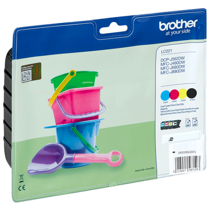 Artikelbild 2 für brother LC-221BK/C/M/Y schwarz, cyan, magenta, gelb Druckerpatronen, 4er-Set, Artikelnummer 216585